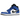 Air Jordan 1 Mid Game Royal sneakers i sidoprofil utförda i blått och vitt läder med svart Nike Swoosh och klassisk snörning