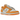 Nike Dunk Low AS Safari Swoosh Kumquat sneakers i sidoprofil med orangeröd ovandel, svart safari-mönstrad swoosh och vit mellansula