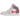 Air Jordan 1 Mid Valentines Day 2022 sneakers i sidovy med vita läderpaneler, rosa Swoosh, röda kanter och genomskinlig sula
