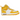 Nike Air Force 1 Mid SP Off-White Varsity Maize sneakers i profil, tillverkade i gult och vitt läder med den karaktäristiska vågiga mellansulan