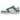 Nike Dunk Low Snakeskin Washed Teal Bleached Coral sneakers i vinklad profil med ormskinnstextur, turkos läderöverdel och korallfärgad swoosh-logotyp.