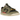 Nike Air Dunk Jumbo Medium Olive sneakers i vinklad profil med olivengrönt mocka och läder, vita skosnören och tjock sula
