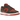 Nike Dunk Low Mystic Red Cargo Khaki sneakers i vinklad vy med ovandel i rött och mörkgrönt läder samt en matchande gummisula