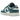 Nike Dunk Low Ocean sneakers i sidoprofil med vågmönstrad blå bas, vita läderöverlägg och en klassisk blå Swoosh-logotyp