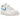 Nike Air Force 1 Low '07 White University Blue sneakers i sidoprofil med vit överdel i läder och ljusblå detaljer
