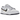 Nike Dunk Low 3D Swoosh sneakers i sidoprofil med en vit läderöverdel, grå överlägg och en distinkt, lagrad flerfärgad 3D-swoosh på sidan.