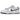 Nike Dunk Low 3D Swoosh sneakers i sidoprofil med vit läderöverdel, grått mudguard och en unik lagrad flerfärgad swoosh-logotyp på sidan.