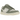 Nike Dunk Low Mica Green sneakers i en klassisk vinklad profil med gröna läderpaneler, krämfärgad mellansula och ikonisk Swoosh-logotyp.