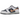 Nike Dunk Low SE Copper Swoosh sneakers i en vinklad vy med blå läderöverdel, metallisk kopparfärgad Swoosh-logotyp och en vit mellansula