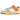 Nike Dunk Low Disrupt 2 Sunrise sneakers i en vinklad profil med rosa ovandel, orange detaljer, unika snören och en texturerad vit mellansula