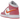 Air Jordan 1 Mid Pinksicle Safety Orange sneakers i en sidovy som visar kombinationen av rosa och orange läderpaneler med vita skosnören.