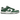 Nike Dunk Low Michigan State Satin sneakers vinklad vy med gröna satinpaneler, vit mellansula och klassisk yttersula i gummi