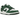 Nike Dunk Low Michigan State Satin sneakers sedda från sidan med glansiga gröna satindetaljer, vit läderbas och matchande vit gummisula