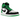 Air Jordan 1 Retro High OG Lucky Green sneakers i sidoprofil med gröna läderpaneler, vit mellansula, svart swoosh-logotyp och klassisk snörning.