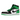 Air Jordan 1 Retro High OG Lucky Green sneakers i sidoprofil med ovandel i vitt läder, gröna paneler, svart Swoosh och en distinkt yttersula.