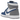 Air Jordan 1 Retro High OG True Blue sneakers i sidoprofil med vitt läder, blå detaljer på häl och tåbox samt svart Swoosh och skosnören