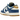 Nike Dunk Low Kansas City Royals sneakers i sidoprofil med ovandel i vitt läder, kungsblå detaljer och en klassisk gummisula