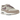 Nike Air Max 1 Light Bone Violet Dust sneakers i sidoprofil med beige ovandel i mocka, lila detaljer och en synlig Air-enhet i sulan