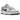 Nike Dunk Low Stencil Swoosh sneakers sedda från sidan med vit läderbas, grå detaljer och en unik stencilerad svart Swoosh-logotyp på sidan.