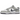 Nike Dunk Low Stencil Swoosh sneakers sedda från sidan med vit läderbas, grå detaljer och en unik svart stencil-swoosh på sidan