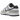 Nike Dunk Low Stencil Swoosh sneakers i profil som visar en vit läderbas, gråa överlägg och en unik stencil-inspirerad swoosh-design