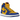 Air Jordan 1 Retro High OG Reverse Laney sneakers i sidoprofil med blått läder, gula detaljer, vit mellansula och gul yttersula
