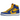 Air Jordan 1 Retro High OG Reverse Laney sneakers i sidoprofil med gul och blå läderdesign, vit mellansula och blå yttersula