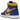 Air Jordan 1 Retro High OG Reverse Laney sneakers i sidoprofil med gult läder, kungligt blå detaljer, vit mellansula och gul yttersula.