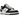 Nike SB Dunk Low HUF San Francisco sneakers i profil, visar svart läder, vit tygöverdel och San Francisco skyline-detaljer vid hälen.