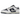 Nike SB Dunk Low HUF New York City sneakers i vinklad profil med vit läderovandel, marinblå detaljer, broderad New York-text och vit mellansula
