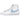 Nike Blazer Mid 77 Blue Gingham sneakers i sidoprofil med vit ovandel, blått rutigt mönster och klassisk mockadetalj vid tån