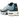Nike Air Max Plus University Blue Topaz Gold sneakers i sidoprofil med gradientblå mesh-ovandel, gulddetaljer och de ikoniska vågformade linjerna.