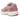 Nike Zoom Vomero 5 Elemental Pink sneakers i en vinklad vy med rosa mesh, läderdetaljer och en detaljerad yttersula.