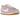 Nike Cortez Vintage Pink Foam sneakers i sidoprofil med en mjuk ljusrosa läderovandel, en kontrasterande vit swoosh och en randig skumsula