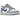 Nike Dunk Low Next Nature Blue Whisper Iridescent sneakers i sidoprofil med skimrande iriserande paneler, vit mellansula och ljusblå swoosh.