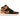 Air Jordan 1 Mid Fat Tongue Black Orange sneakers i sidoprofil med vadderad plös, ovandel i svart läder, orange detaljer och vit mellansula
