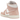 Air Jordan 1 Mid SE Legend Pink sneakers i en snygg vinklad vy med vita läderpaneler, rosa detaljer och den ikoniska svarta Swoosh-logotypen