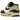 Nike Air Max 1 Athletic Department University Gold sneakers i en snygg vinklad vy med vit ovandel, gul swoosh och synlig Air-enhet