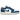 Air Jordan 1 Low SE Industrial Blue sneakers i en sidoprofil med vitt läder, blå överlägg, matchande blå Swoosh och en vit sula