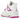 Air Jordan 4 Retro Hyper Violet sneakers sedd från sidan med vit ovandel i läder, lila detaljer vid snörningen och synlig Air-dämpning i hälen.