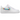 Nike Air Force 1 Low White Rainbow Lace Swoosh sneakers i sidoprofil med en vit läderovandel, färgglada skosnören och ett broderat swoosh-logo.