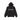 Supreme Collegiate Acronym Hooded Sweatshirt Black sneakers framifrån med vitt frontlogotyp och dragsko i matchande svart bomullsmaterial
