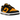 Nike Dunk Low Reverse Goldenrod sneakers sedda från sidan med svart läderöverdel, gula paneler, svart swoosh och vit mellansula