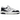 New Balance 550 White Black Rain Cloud sneakers från sidan. Visar vit läderovandel med svarta accenter och en klassisk gummisula för optimal stil.