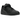 Adidas Forum Low Triple Black sneakers i vinkelvisning med helsvart läderöverdel, matchande skosnören och yttersula