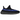 adidas Yeezy Boost 350 V2 Dazzling Blue sneakers i sidoprofil med svart Primeknit-ovandel, tydlig blå rand och synlig vit mellansula med boost-teknologi