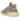 Adidas Yeezy Boost 350 V2 Ash Pearl sneakers i en vinklad profilvy med beige Primeknit-överdel och en halvtransparent rand