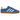 Adidas Gazelle Indoor Blue Bird Gum sneakers i sidoprofil med blå ovandel i mocka, taggiga ränder, vita skosnören och brun gummisula