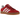Adidas Gazelle Indoor Scarlet Cloud White sneakers i sidoprofil med klassisk röd mockaöverdel, vita läderränder och en transparent yttersula.