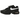 Nike Air Max Plus Tiempo Black White sneakers i sidoprofil med svart läderöverdel, vågigt mönster, vit sula och synlig Air-dämpning